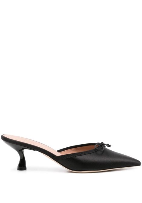 Mules con fiocco in nero di Malone Souliers - donna